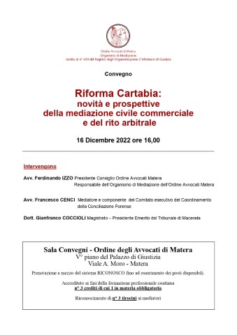 20221216 Mediazione Riforma Cartabia